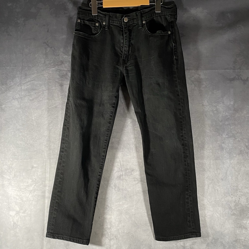 Levi Strauss‎ Jeans Mens 30x 24" Black Denim Slim Fit Mid Rise Straight